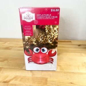 Holiday Time Inflatable Christmas Crab 3.5ft Wide Red Yard Decor Lighted